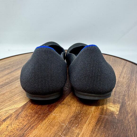 Rothy's The Flat Women's 7.5 Black Blue Round Toe Slip On Flats Shoes - Picture 4 of 7